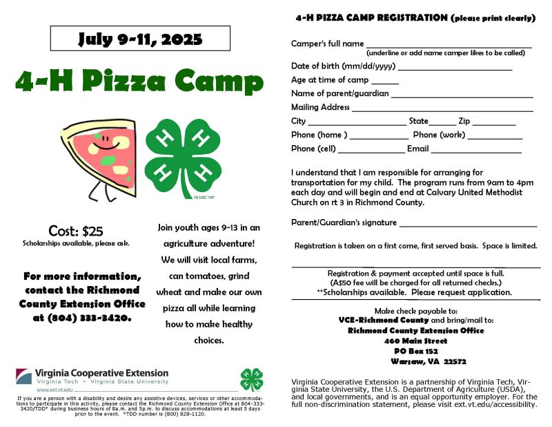 pizza camp registration from